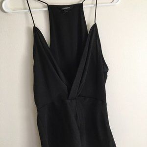 Express Front Knot Peplum Halter Top